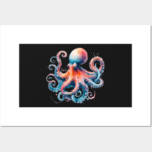 Watercolor Octopus - He'e in Hawaiian Posters and Art